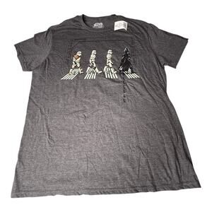 NEW Gray Star Wars Graphic T SHIRT LG TEE Men's Women's 100% Cotton Darth Vader